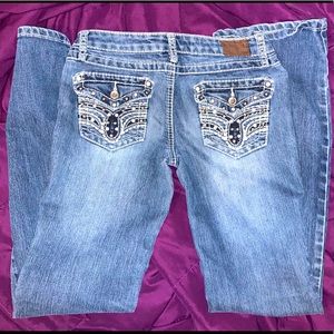 Earl Jeans“Blue”Straight Stretch Embellished Jeans Size 3